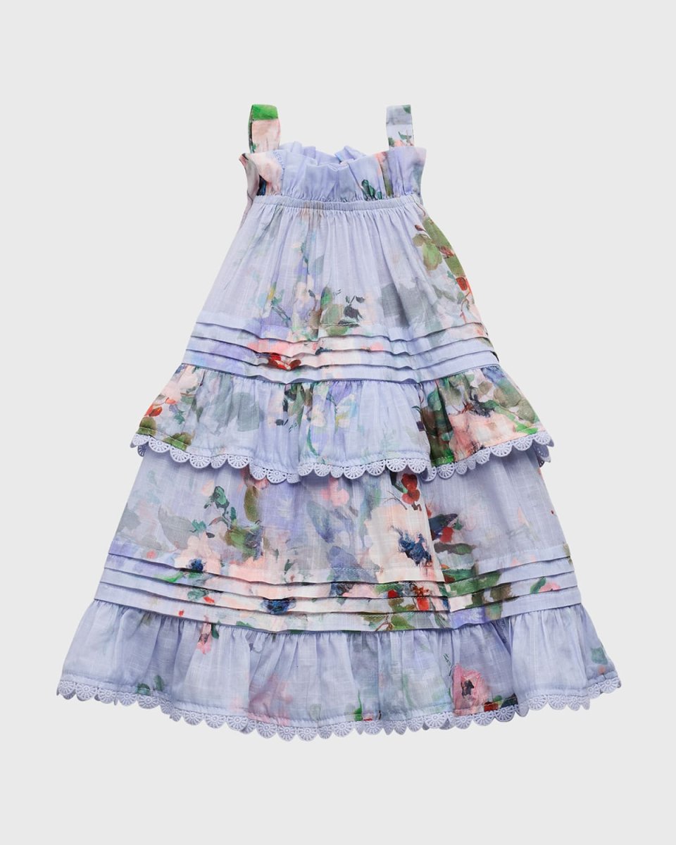 Girl's Everley Tiered Floral-Print Top, Size 1-12